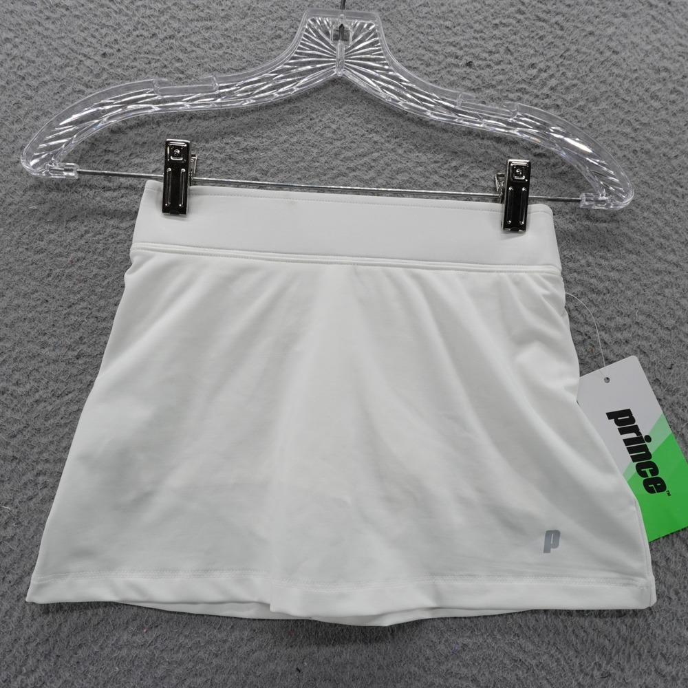 Prince Girls Match Core Skort White Tennis Skirt Built-in‎ Shorts XS NEW